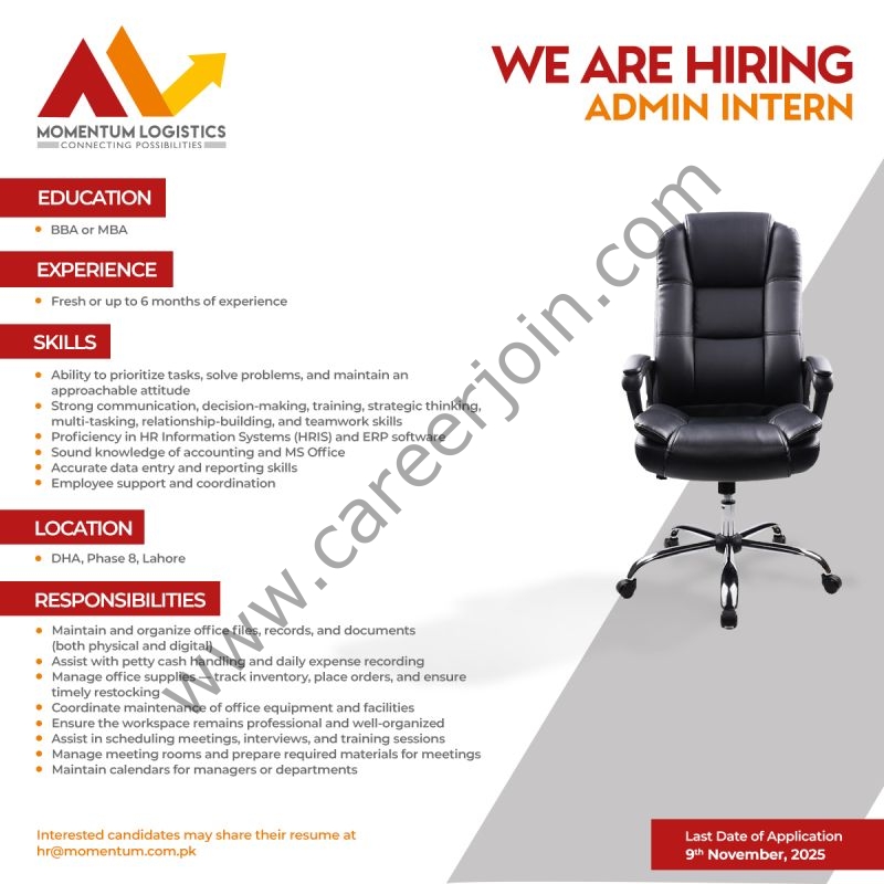 Momentum Logistics Pvt Ltd Jobs Admin Intern 1