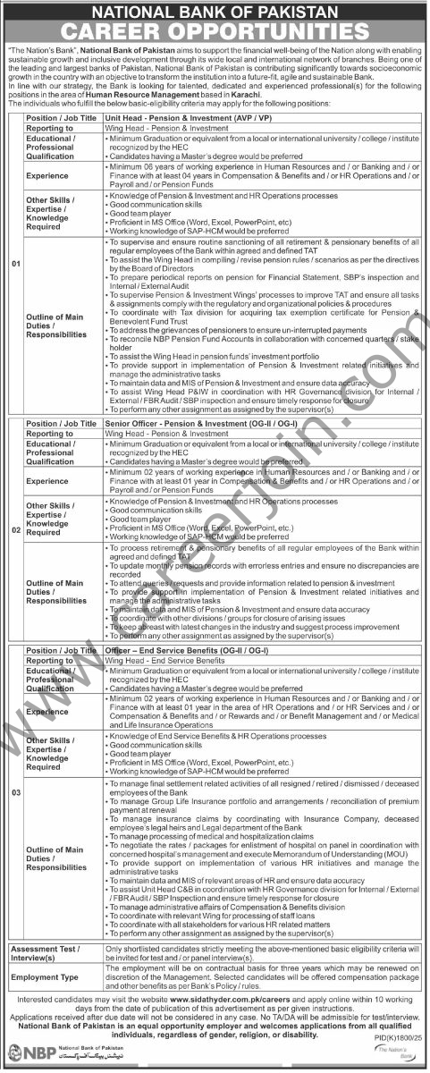 National Bank Pakistan NBP Jobs 23 November 2025 Express Tribune 1