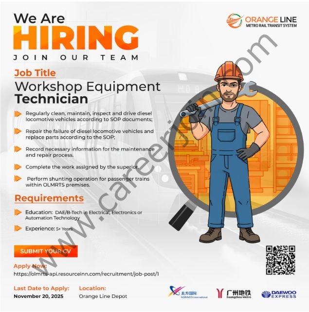 Orange Line Metro Rail Transit System (OLMRTS) Jobs November 2025 2