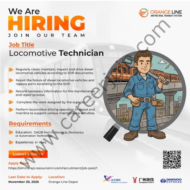 Orange Line Metro Rail Transit System (OLMRTS) Jobs November 2025 1