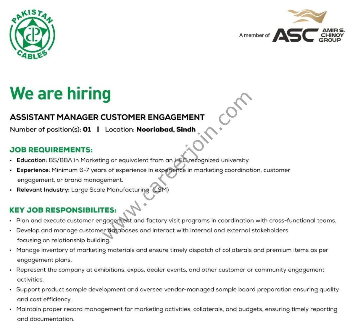 Pakistan Cables Limited Jobs November 2025 1