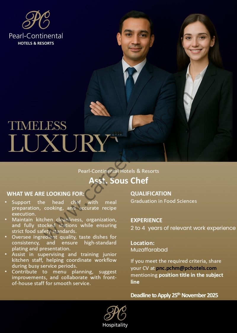 PC Pearl-Continental Hotels & Resorts Jobs November 2025 1