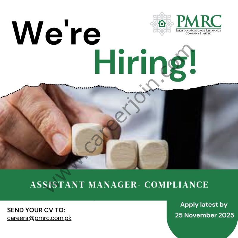Pakistan Mortgage Refinance Company Limited PMRC Jobs Assistant Manager Compliance 1