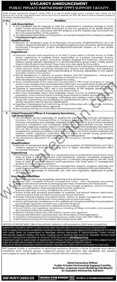 Public Private Partnership Support Facility PSF Jobs 09 November 2025 Dawn 1