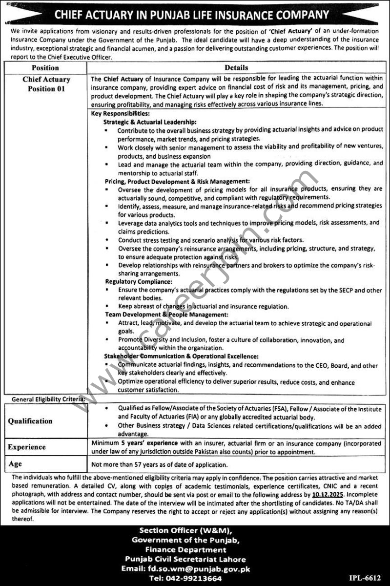 Punjab Life Insurance Co Jobs 22 November 2025 Express 1