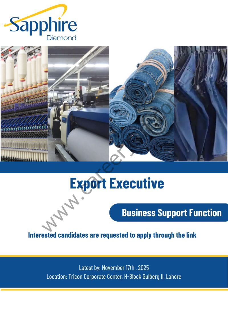 Sapphire Diamond Fabrics Limited Jobs Export Executive 1