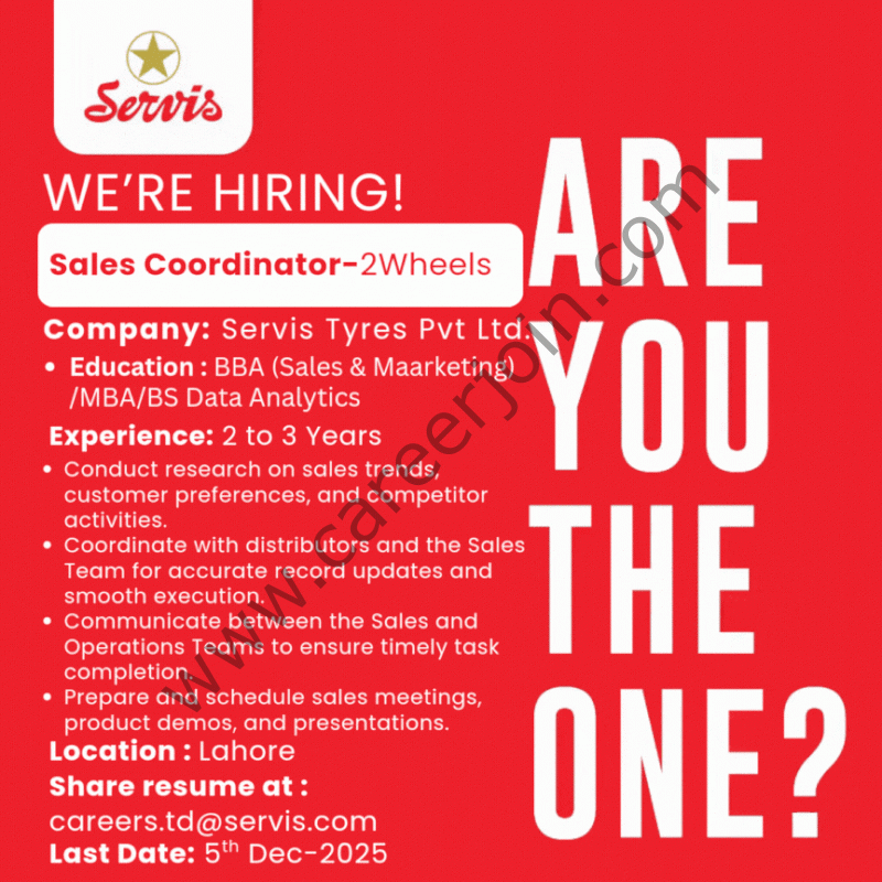 Servis Tyres Pvt Ltd Jobs December 2025 2
