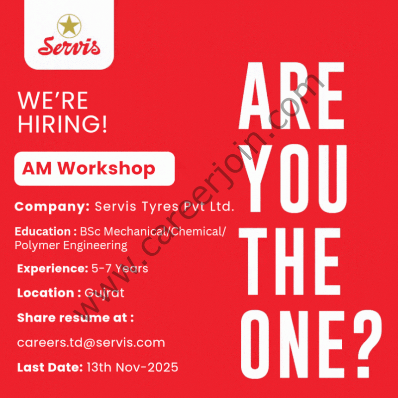 Servis Tyres Pvt Ltd Jobs AM Workshop 1