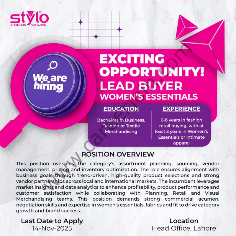 Stylo Pvt Ltd Jobs Lead Buyer 1