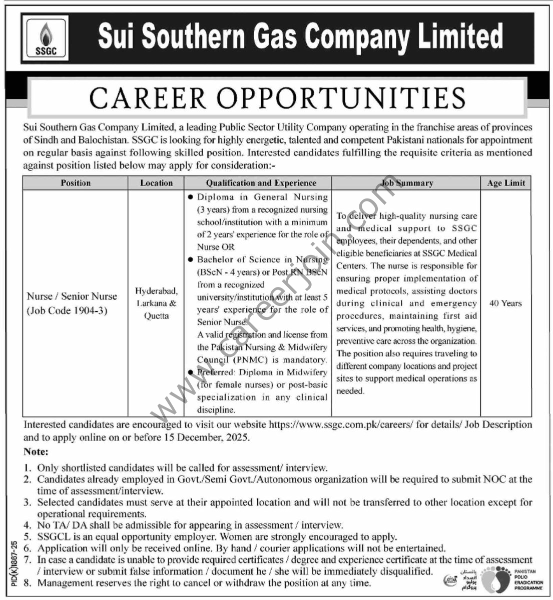 Sui Southern Gas Co Ltd Jobs 30 November 2025 Dawn 1
