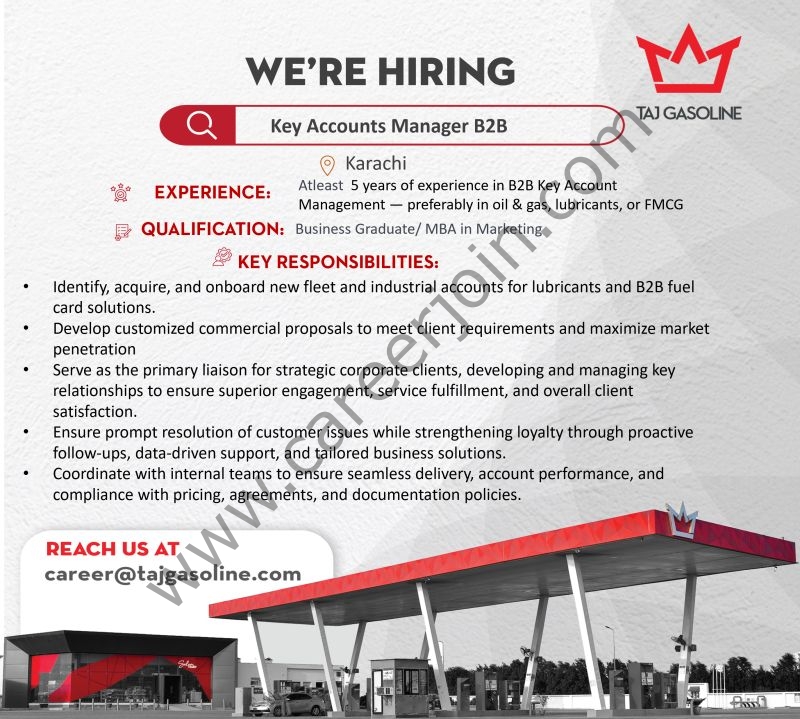 Taj Gasoline Pvt Ltd Jobs Key Accounts Manager B2B 1