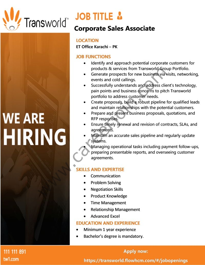 Transworld Associates Jobs Corporate Sales Associate 1