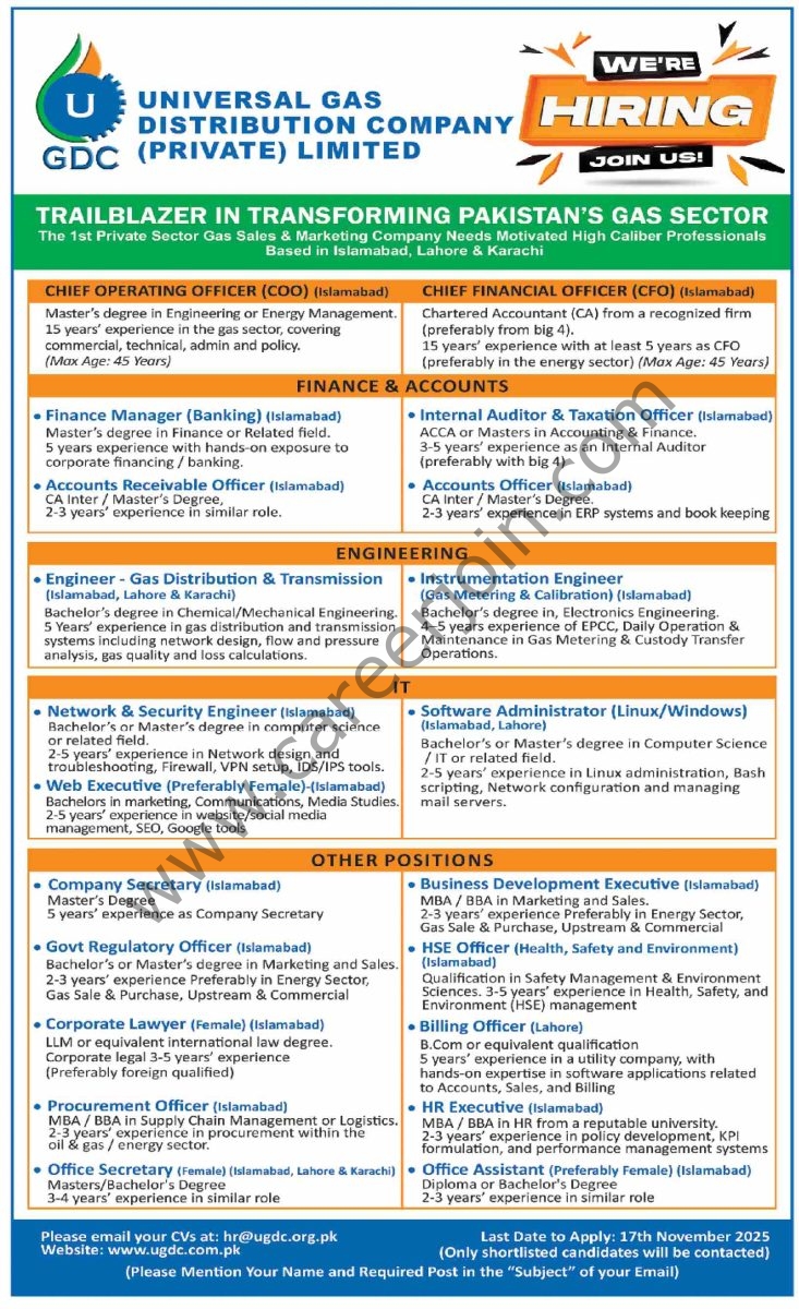 Universal Gas Distribution Co Pvt Ltd Jobs 09 November 2025 Dawn 1