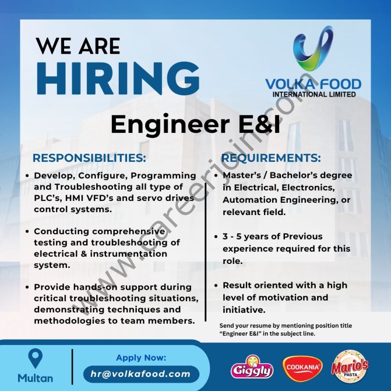 Volka Food International Limited Jobs Engineer E&I 1