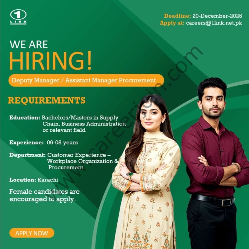 1LINK Pvt Ltd Jobs Deputy Manager / Assistant Manager Procurement 1