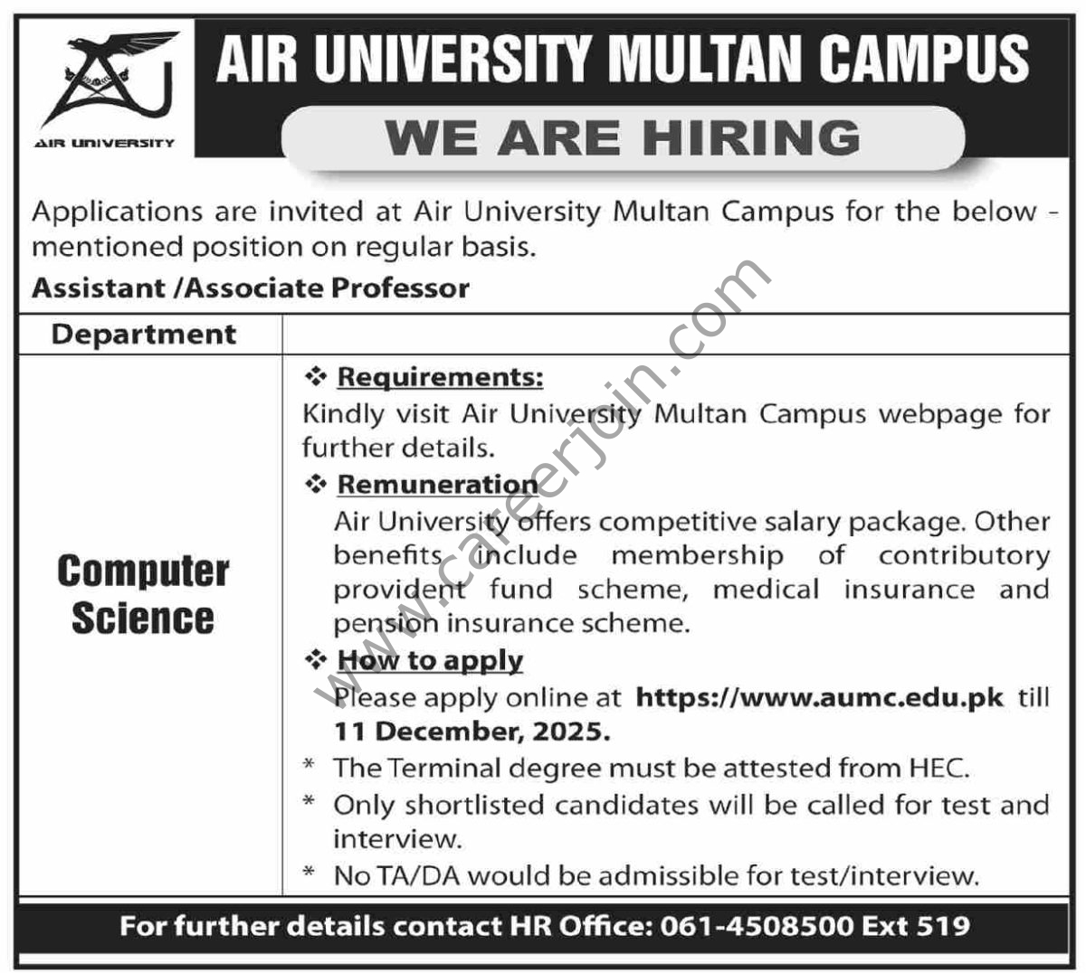 Air University Multan Jobs 03 December 2025 Dawn 1