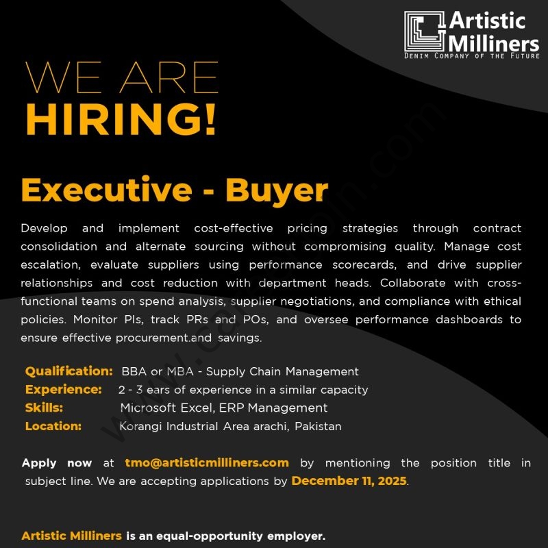 Artistic Milliners Pvt Ltd Jobs December 2025 2