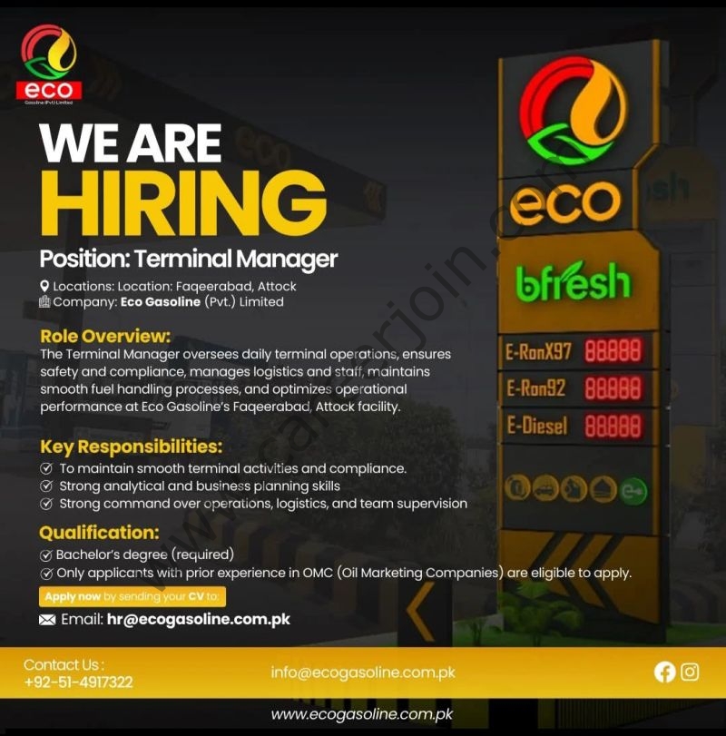 Eco Gasoline (Pvt) Limited Jobs December 2025 2