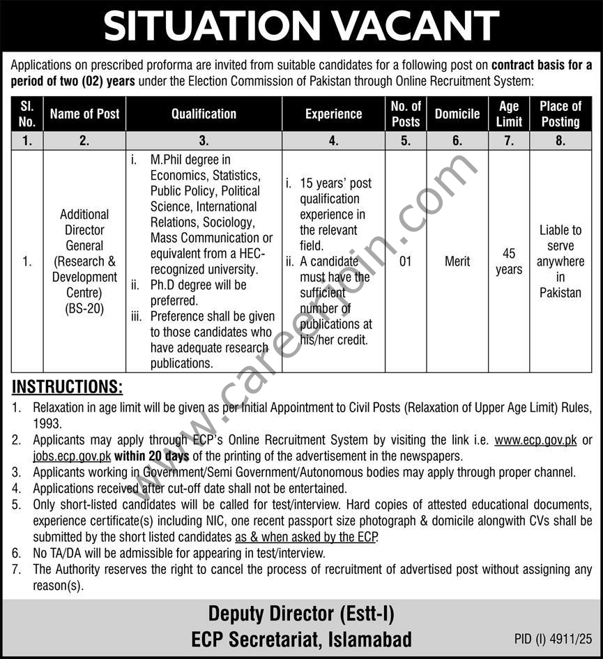Election Commission of Pakistan ECP Jobs 13 December 2025 Express 1