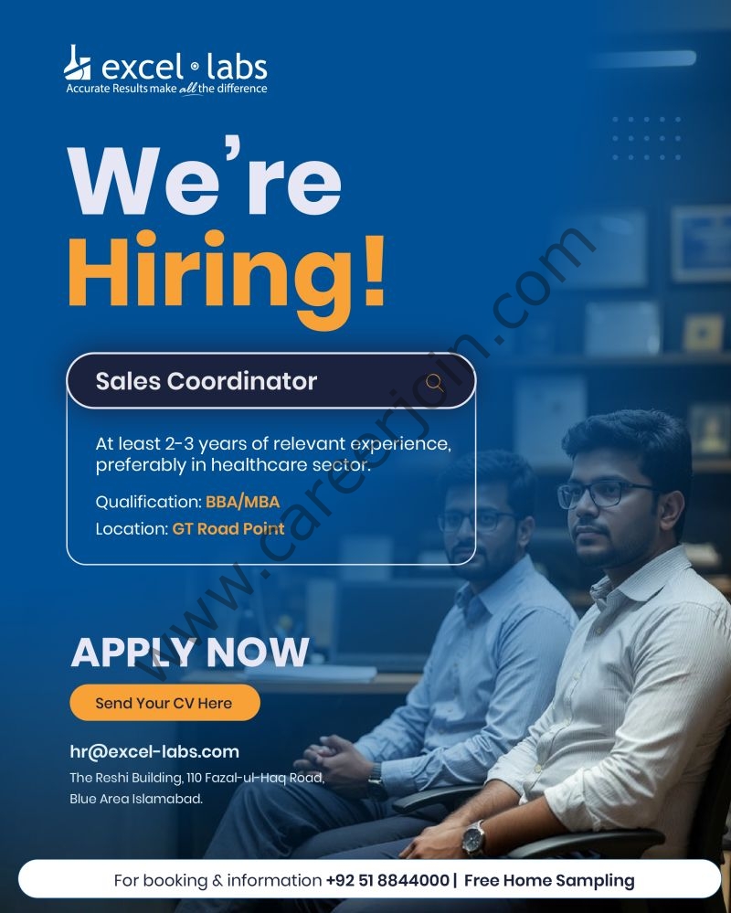 Excel Labs Jobs Sales Coordinator 1
