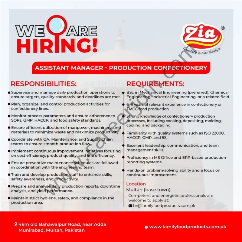 Family Food Products Jobs Assistant Manager Production Confectionery 1