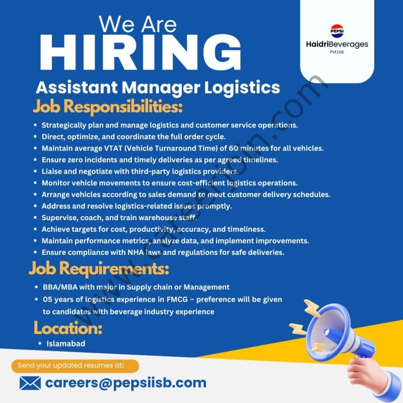 Haidri Beverages Pvt Ltd (Pepsi) Jobs December 2025 3