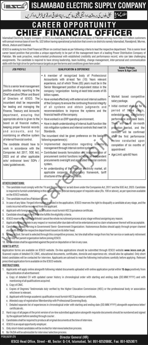 Islamabad Electricity Supply Co IESCO Jobs 28 December 2025 Express 1