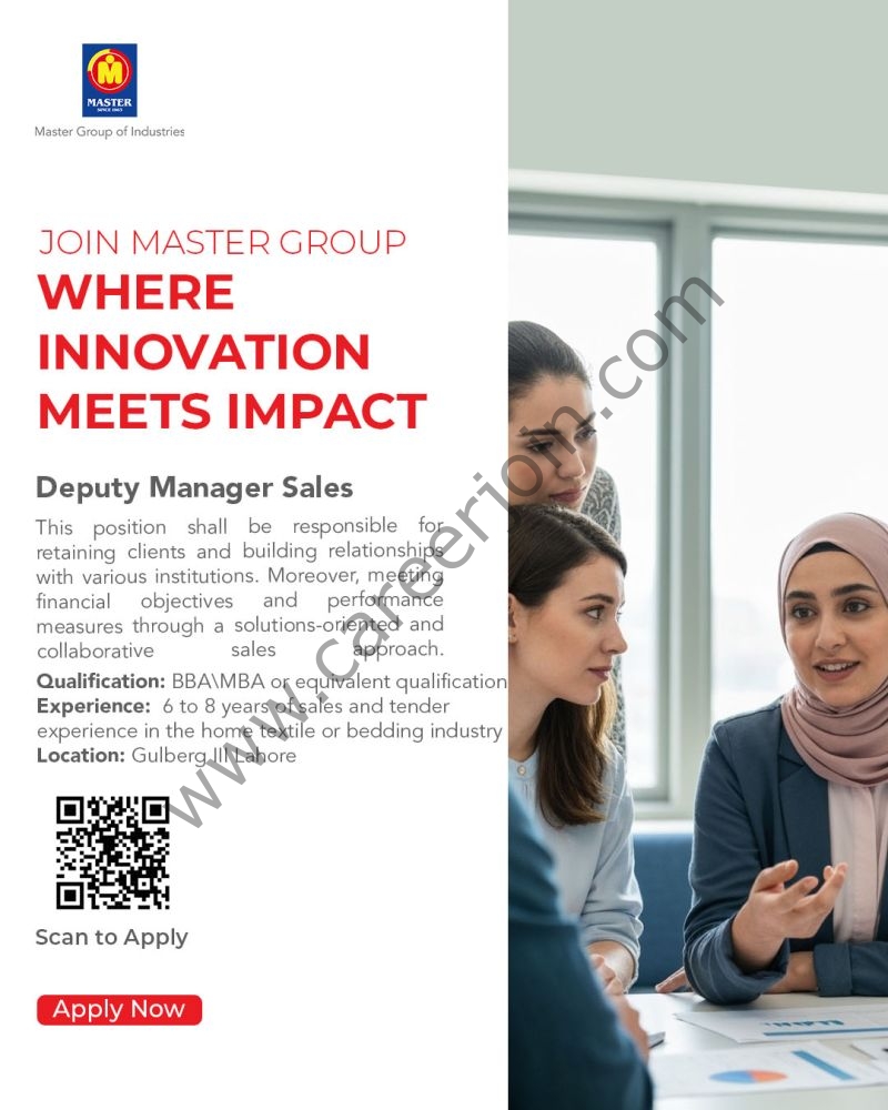 Master Group Of Industries Jobs Deputy Manager Sales 1