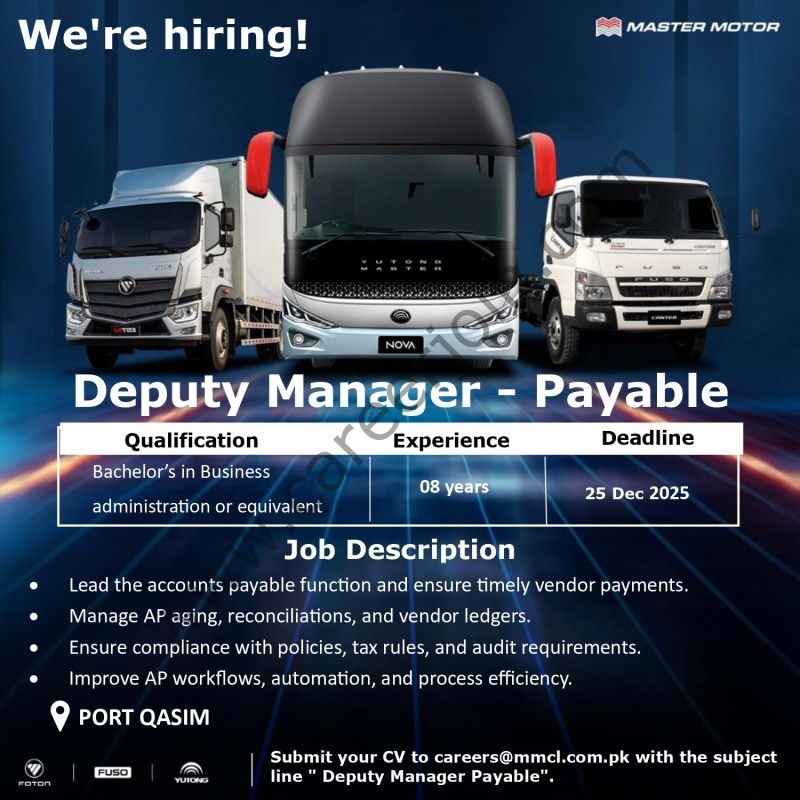 Master Motor Jobs December 2025 2