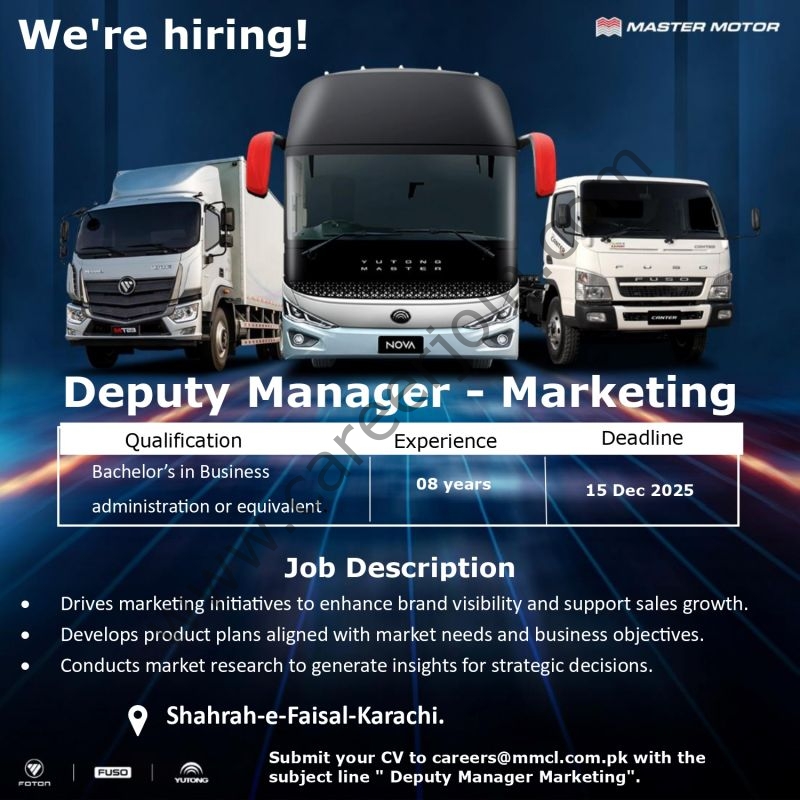 Master Motor Jobs Deputy Manager Marketing 1