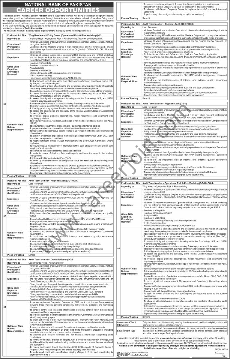 National Bank of Pakistan NBP Jobs 07 December 2025 Express Tribune 1