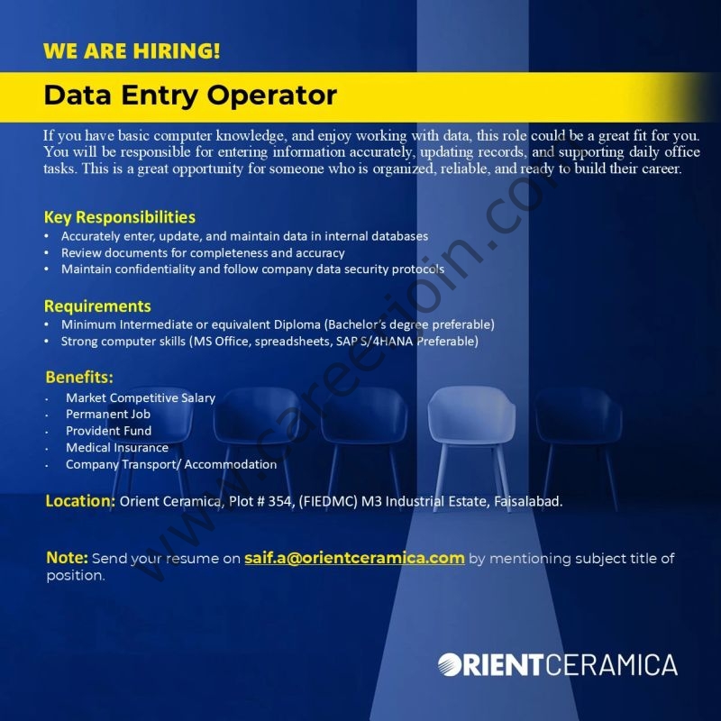 Orient Ceramica Jobs Data Entry Operator 1