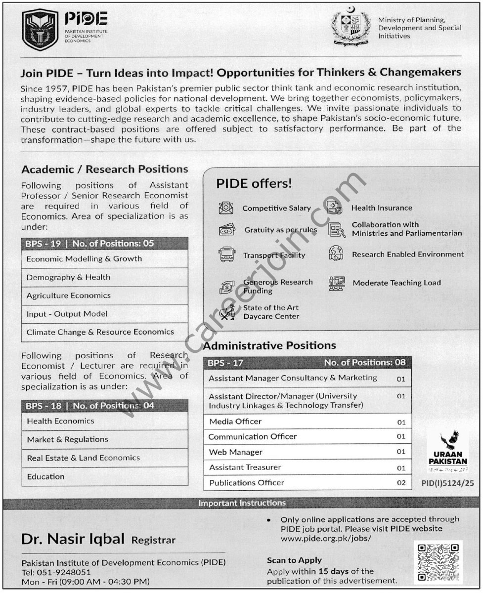 PIDE Jobs 21 December 2025 Express Tribune 1