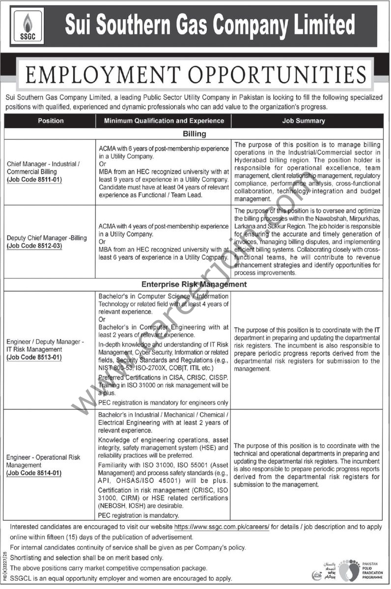 Sui Sothern Gas Co Ltd SSGC Jobs 28 December 2025 Express Tribune 1