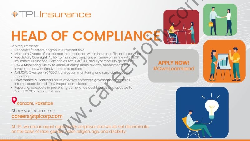 TPL Insurance Jobs Head of Compliance 1