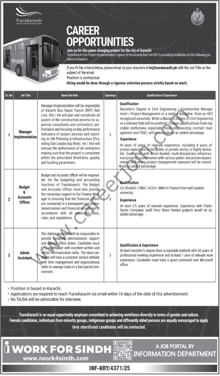 Trans Karachi Jobs 19 December 2025 Express Tribune 1