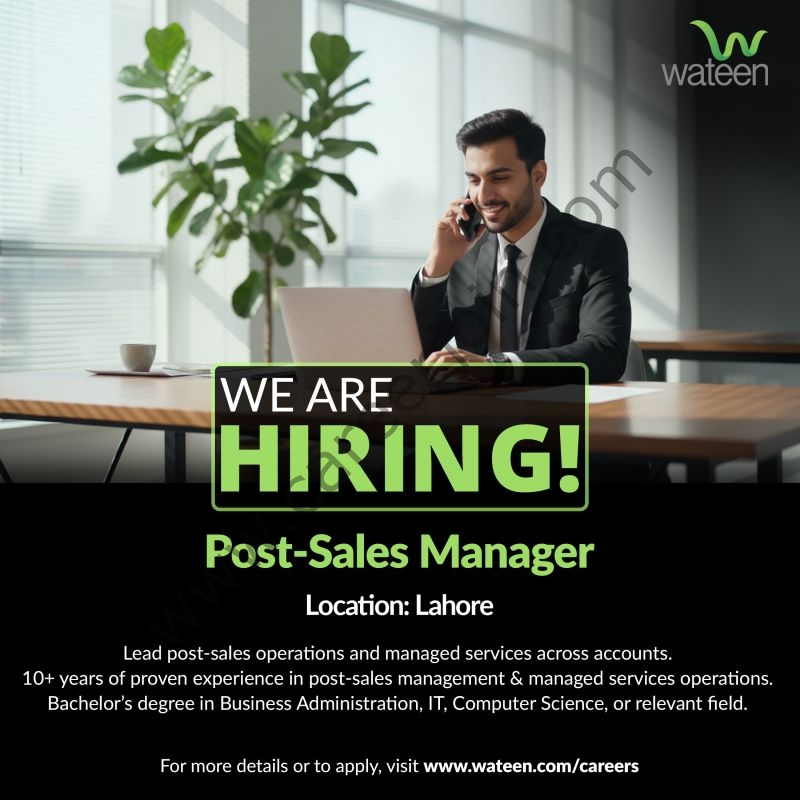 Wateen Telecom Limited Jobs Post Sales Manager 1