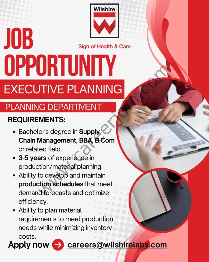 Wilshire Laboratories Pvt Ltd Jobs Executive Planning 1
