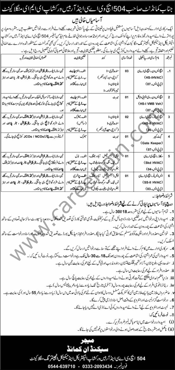 504 HVAC & R Base Workshop Jobs 25 January 2026 Express 1