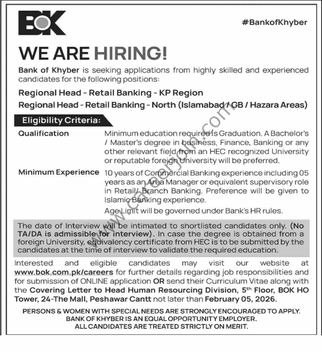 Bank of Khyber BOK Jobs 29 January 2026 Dawn 1