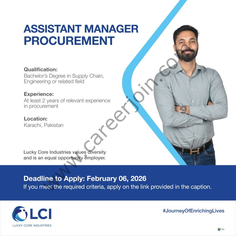 Lucky Core Industries LCI Jobs Assistant Manager Procurement 1