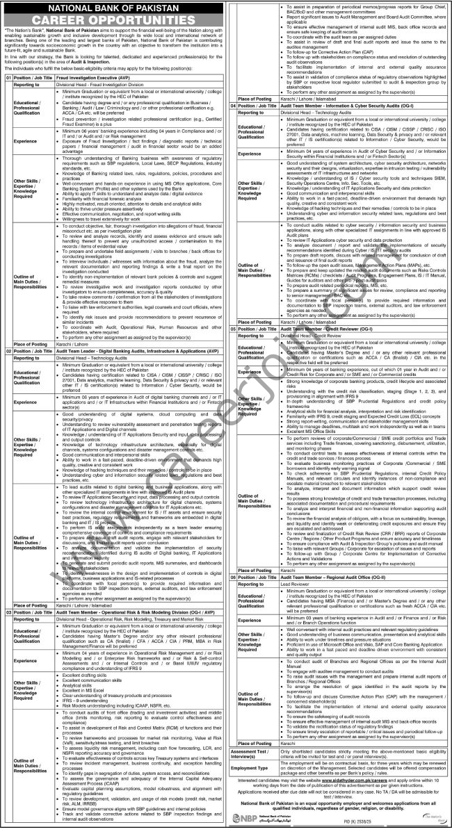 National Bank Pakistan NBP Jobs 25 January 2026 Express Tribune 1