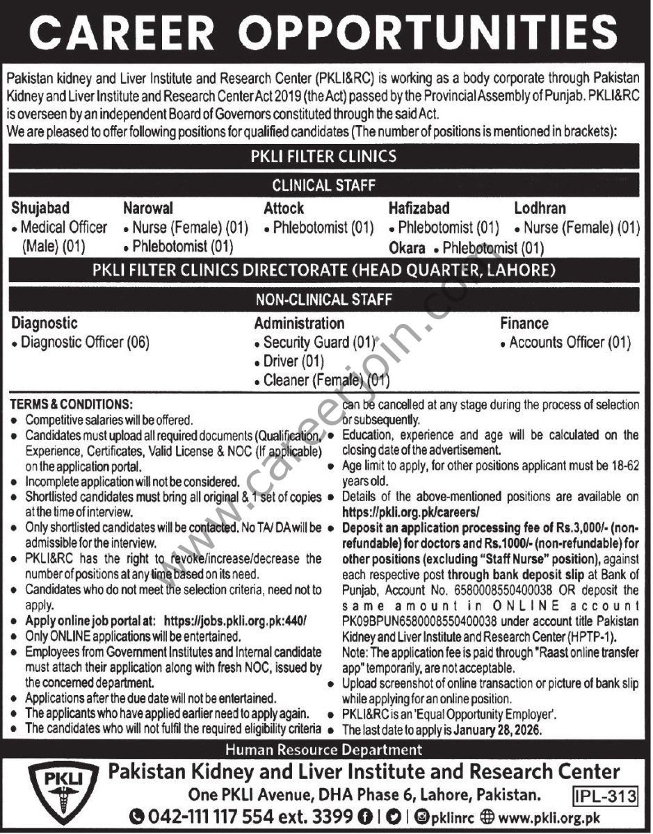 PKLI & RC Jobs 11 January 2026 Express Tribune 1