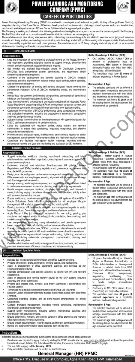 Power Planning & Monitoring Co PPMC Jobs 08 January 2026 Express 1