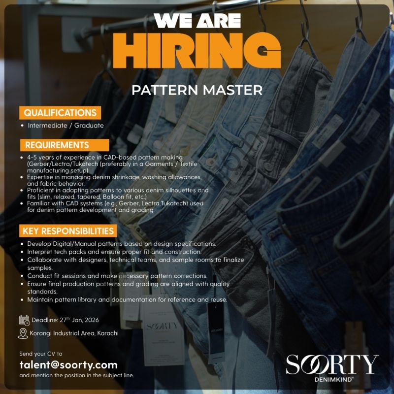 Pattern Inspector Jobs Soorty Enterprises Jobs Pattern Master
