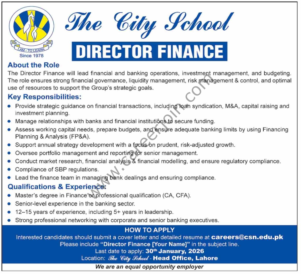 The City School Jobs 25 January 2026 Dawn 1