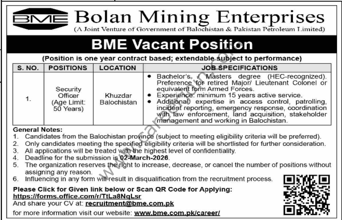 Bolan Mining Enterprises Jobs 14 February 2026 Dawn 1