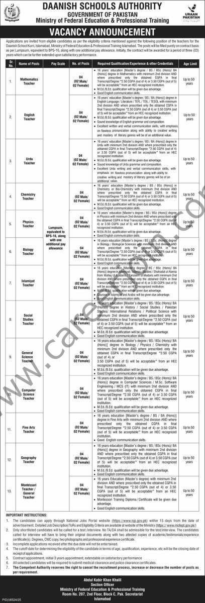 Daanish School Kurri Jobs 12 February 2026 Express 1