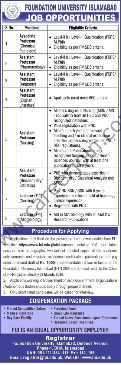 Foundation University Jobs February 2026 1