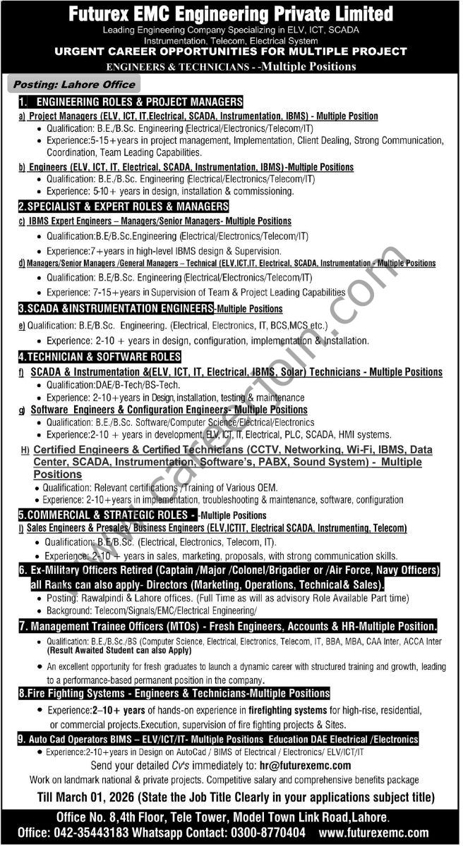 Futurex EMC Engineering Pvt Ltd Jobs 08 February 2026 Express Tribune 1